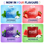Now in four flavours: Peppermint, Strawberry, Blueberry, Watermelon